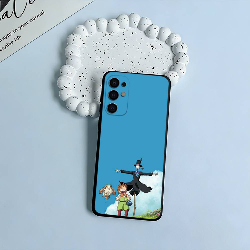 H-M-C-Howl's -Moving- Castle Black Soft Silicone Phone Case for Samsung S25, S24, S21, S22, S23, S30, Ultra, S20, Plus, FE, Lite