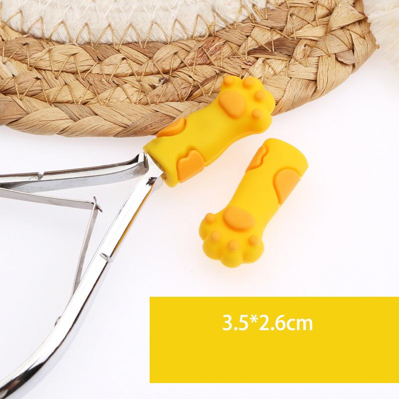 

1 шт. Силиконовый защитный чехол для кусачек для кутикулы, ножниц для удаления омертвевшей кожи, инструментов для маникюра и педикюра, кошачья лапка жёлтый