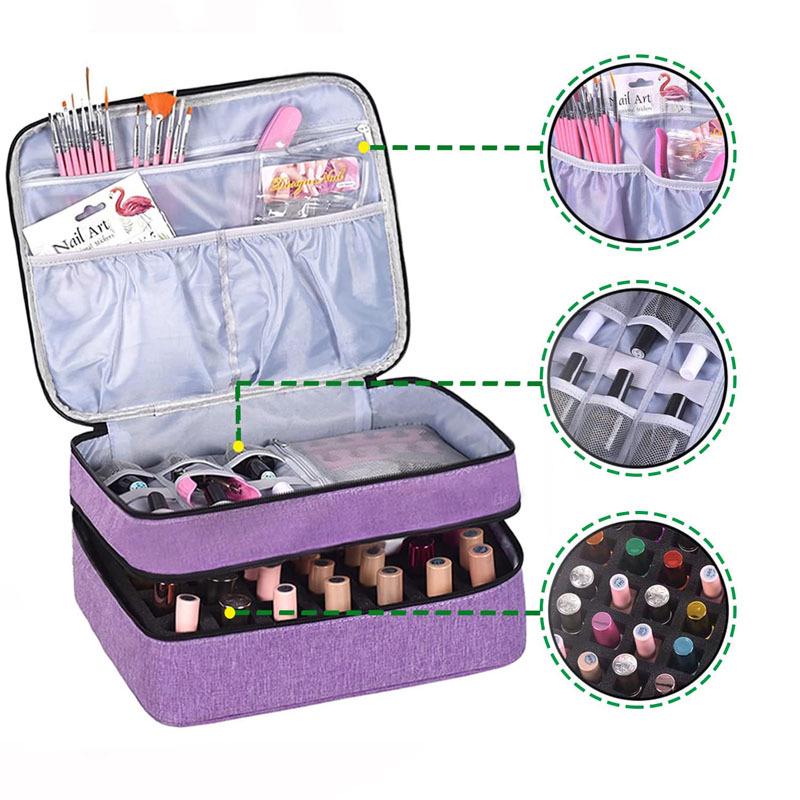 Nail Polish & Essential Oil Travel Bag - Holds 42 Bottles, Large Capacity, Multi-functional Storage Handbag
