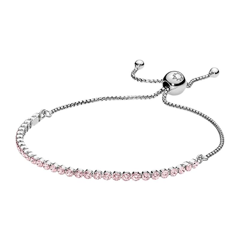 Pandora Cute 925 silver bracelet for women pink 590524PCZ-OP серебряный