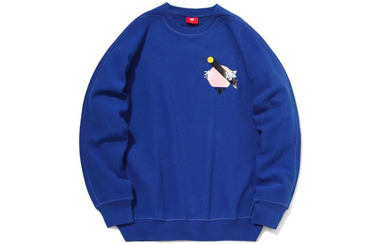Li Ning Sweatshirts Men s Dark Blue Crew Neck Moderate Regular AWDQ339-4 L