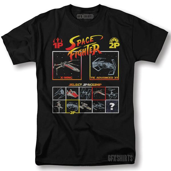 

Street Fighter Star Wars Mashup Shirt Spaceship Millenium Falcon Graphic T-Shirt 2XL