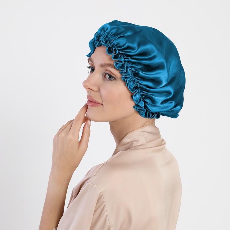 Mulberry Silk Hair Care Round Cap 16 Mmi Silk Nightcap Headgear Chemotherapy Cap Silk Shower Cap