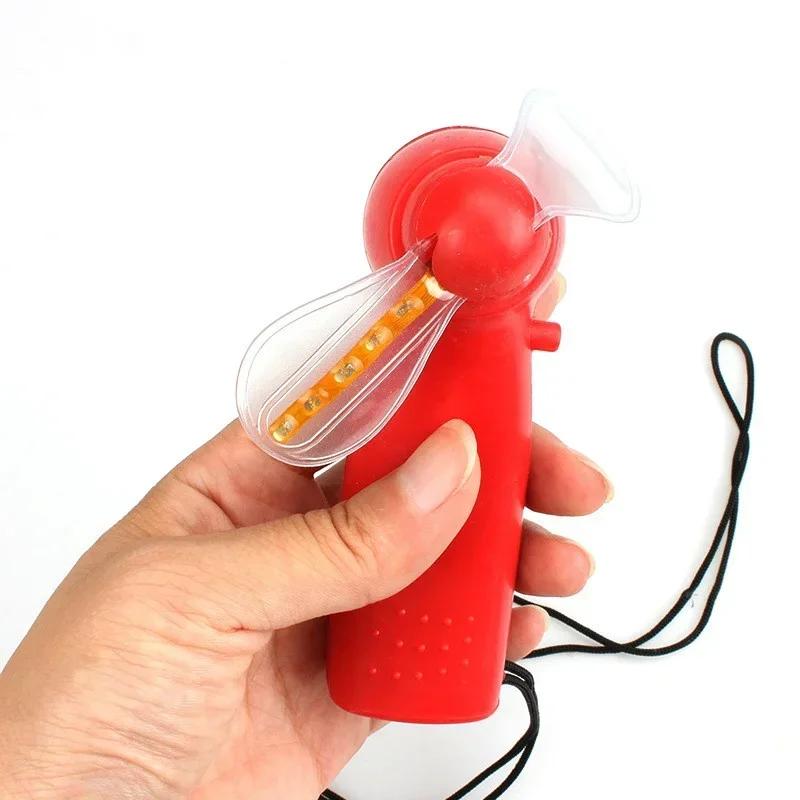 Mini Roztomilý Elektrický Ventilátor Svítící Hračka Barevné Světlo Větrný Mlýn Ventilátor Náhodné Barvy