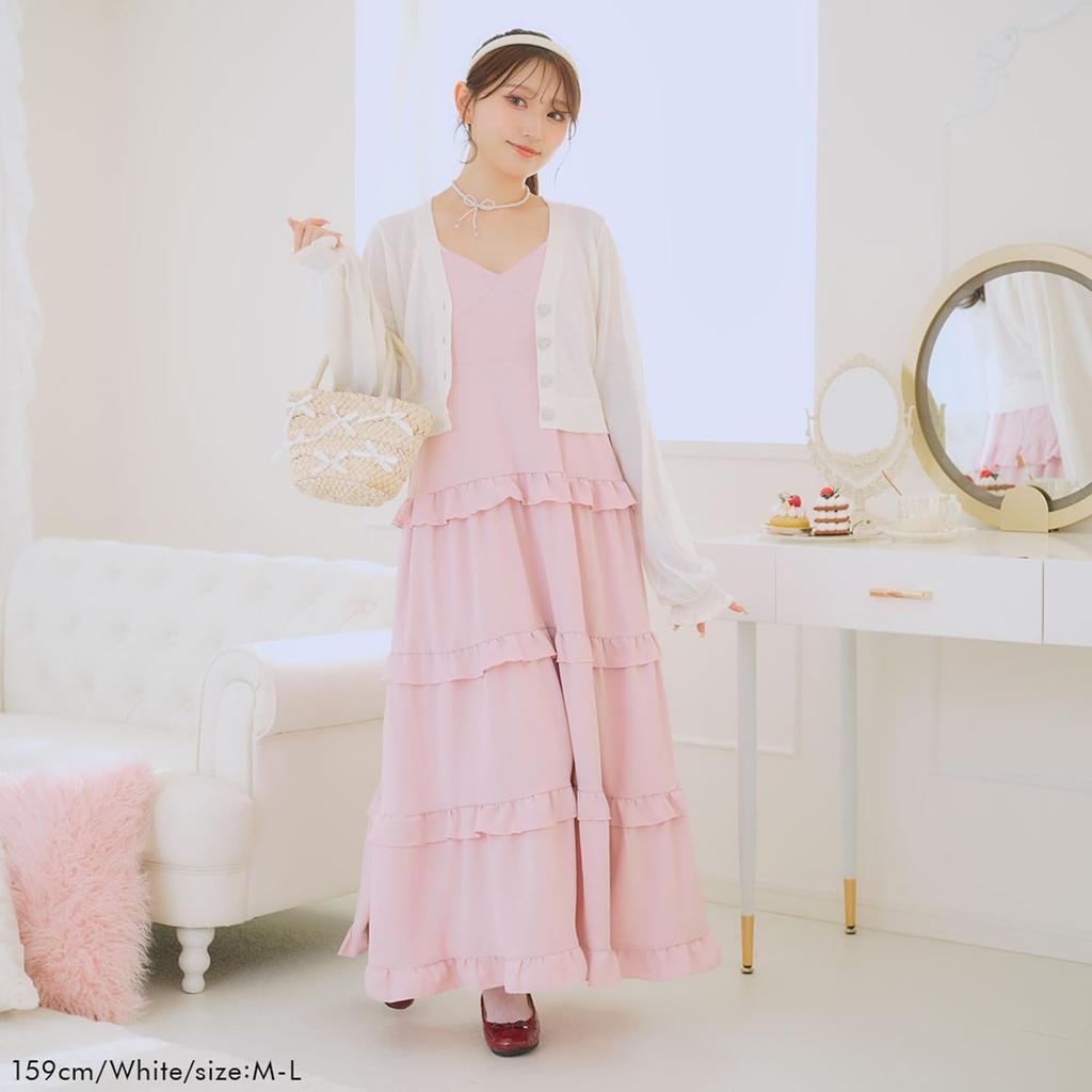 Yumetembo Women's Lame Sheer Cropped Cardigan, 534587, Pink