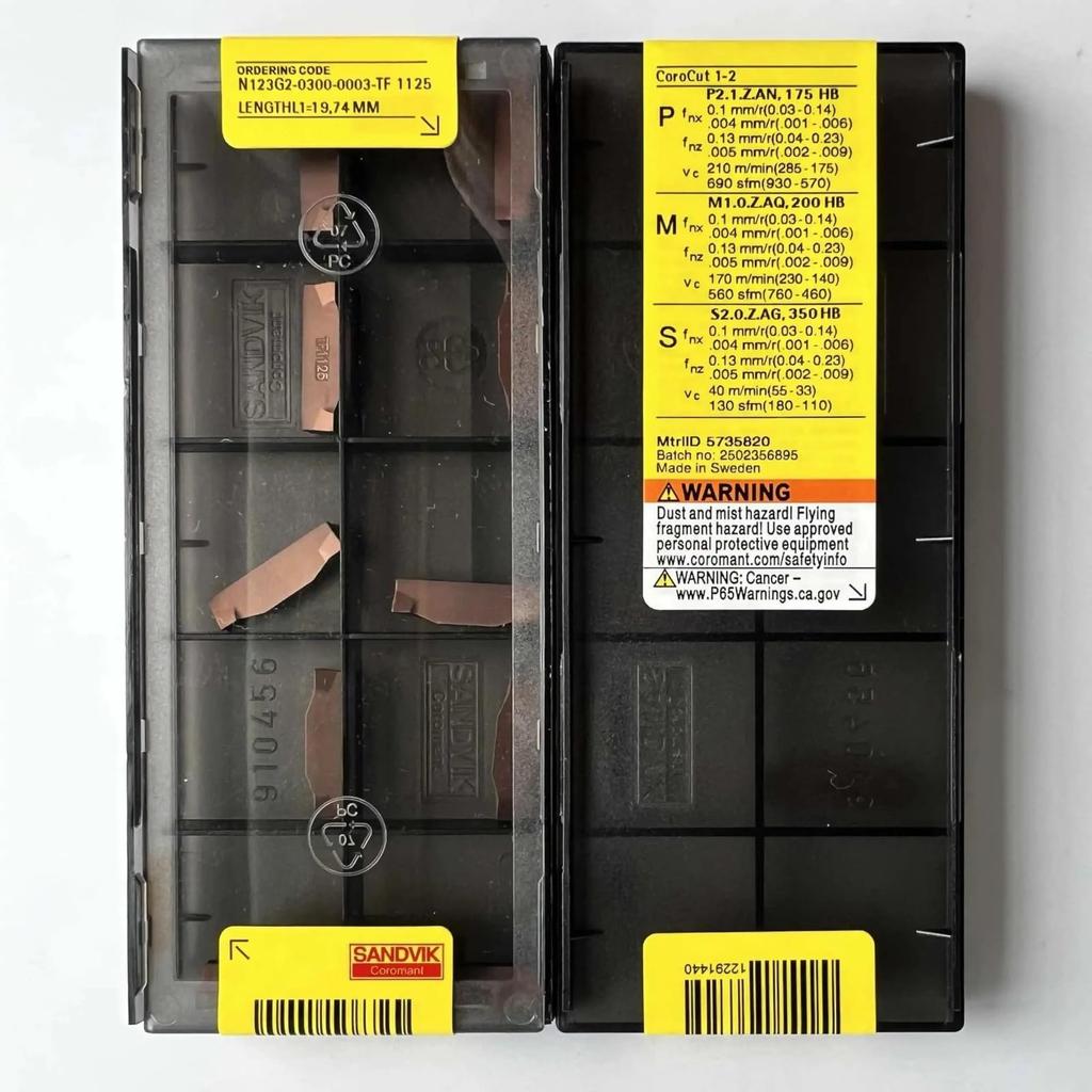 Original Sandvik / N123G2-0300-0003-TF 1125 /Carbide CNC Blade 10 PCS