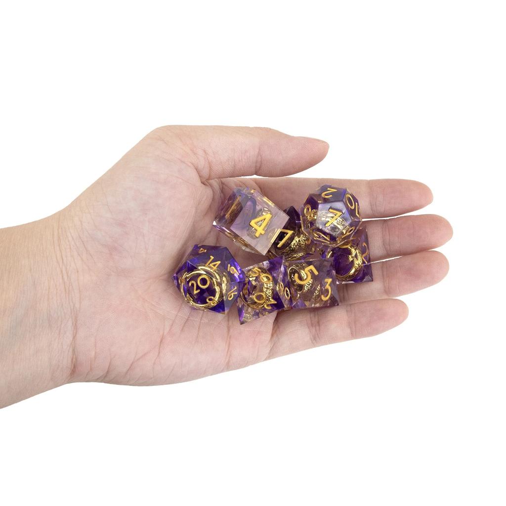 7 Teile/satz Harz Ring Anzahl Polyhedral Würfel für Rolle-Spielen RPG Brettspiel Spielzeug