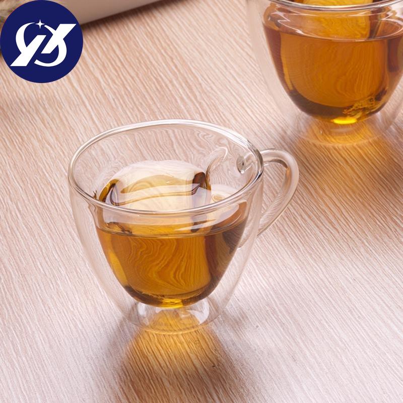Hjerte Kjærlighetsformet Dobbelvegget Glasskrus Kreativ Personlighet Elsker Kaffekopper Krus Gave Kaffe Te