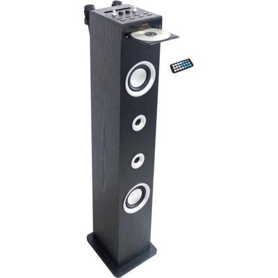 Inovalley HP49CD - Bluetooth-Soundturm - CD-Player und Karaoke-Funktion - 100W - UKW-Radio - USB-Anschluss - Aux-in-Eingang - Schwarz
