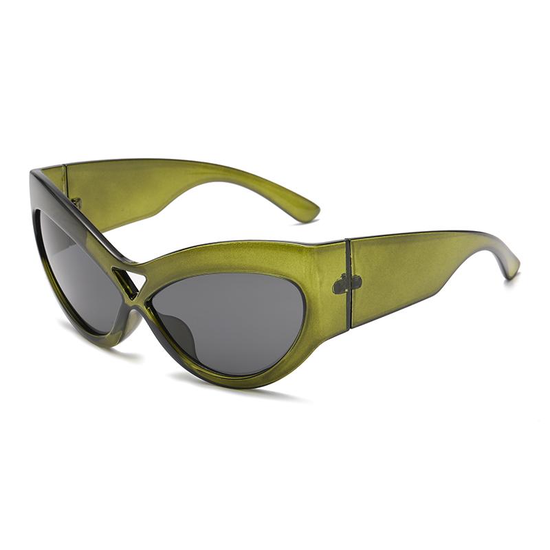 New Large Frame Cat Eye Sunglasses Women Fashion Retro UV400 Protection Oversized Mirror Lens Sun Glasses