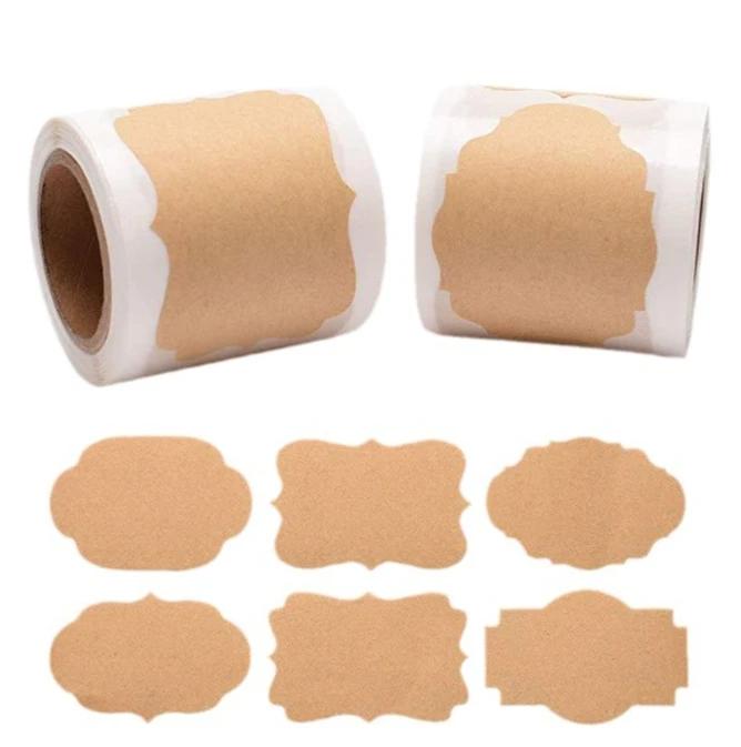 Kraft Paper Stickers Blank Labels Handmade Stationery Gift Tags Decoration Paper Spice Jar Label DIY Envelope Sealing Sticker