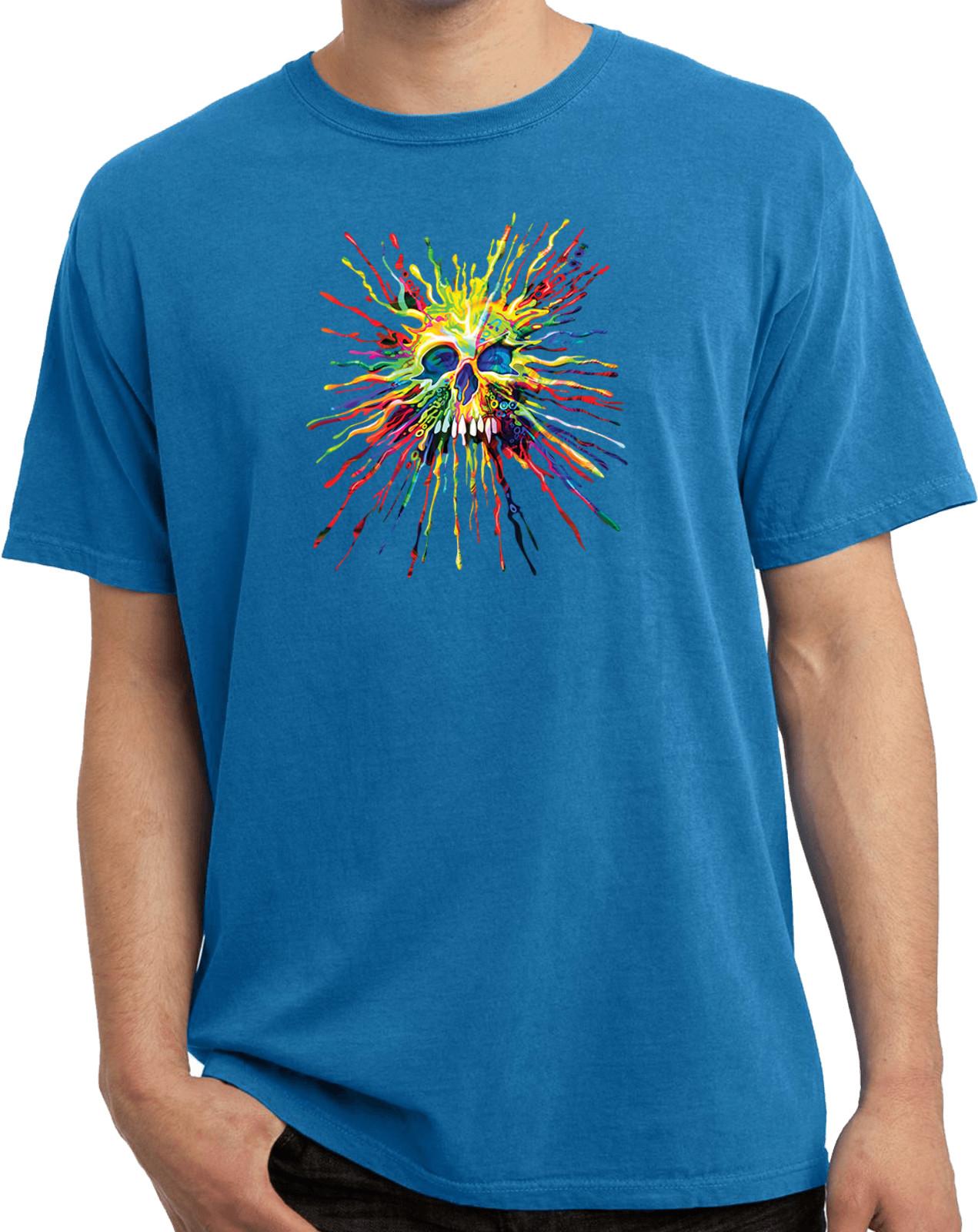 Buy Cool Shirts Splatter Skull Pigment Dyed Shirt S разноцветный