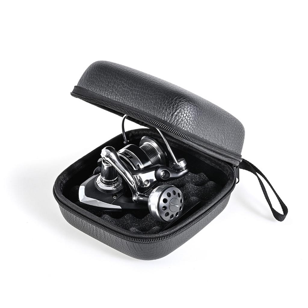 PU Leather Fishing Reel Bag Spinning Reel Case Cover Shockproof Waterproof Fishing Tackle Storage Case Enduring