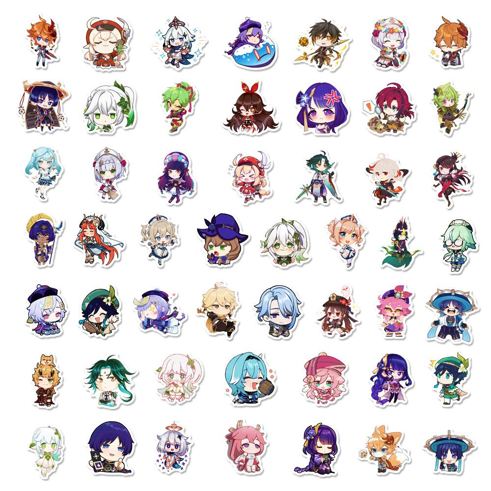 10/30/50pcs Genshin Impact Stickers Stickers Anime Game Decals DIY Guitar Luggage Scrapbook Waterproof Reward Art Sticker Toy