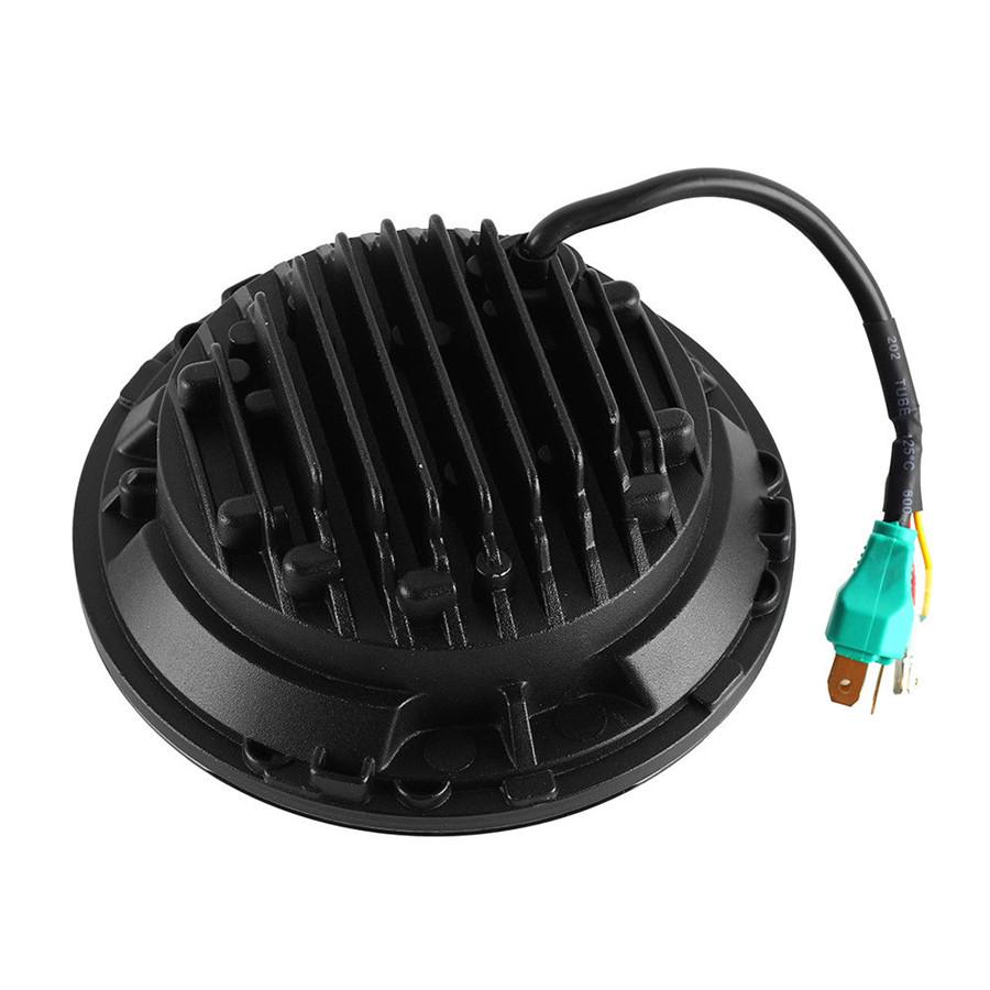 Pair 7 Inch Led Headlight H4 H13 Round Shape 7'' Headlights With Yellow & White Angel Eye For Jeep Wrangler Lada 4X4 50W/30W