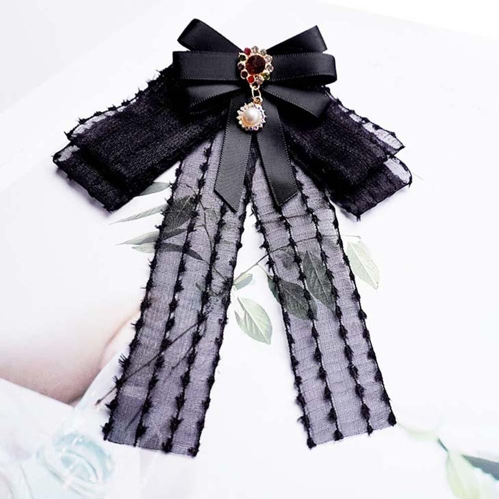 Tassels Pearls Tie Rhinestone Decoration Shirt Tie Hand-beaded Lace Necktie JK Uniform Decoration