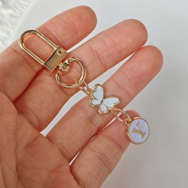 1 Stück Schlüssel-Logo Leichter Schlüsselanhänger Autoschlüssel Begleiter Taschenanhänger Langlebigkeit Metallschlüsselanhänger Monogramm-Anhänger Schmetterling Monogramm-Schlüsselanhänger