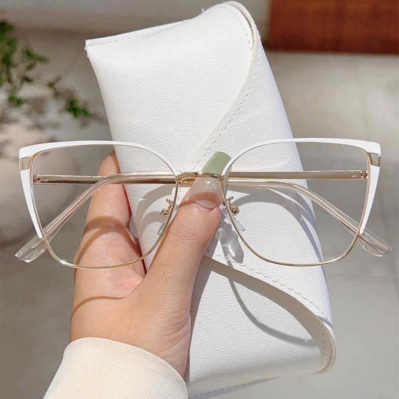 Oversized Cat Eye Glasses Women  Fashion Vintage Multi-color Rim Optical Frames Trendy Blue Light Blocking Eyewear