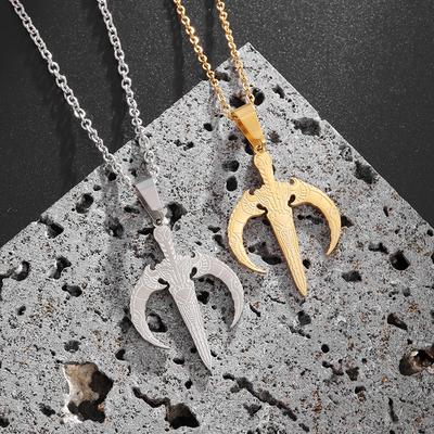 Semi-hosted New Stainless Steel Trident Stainless Steel Necklace Pendant