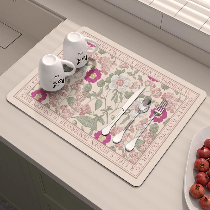 Amerikanische Küchenarbeitsplatten-Abtropfmatte Diatomeenerde-Absorption Schnelltrocknende Matte Nicht auswaschen Isolierung Spülbecken-Barmatte