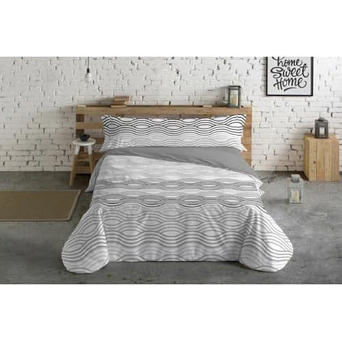 Hosteline Mojacar Parure de lit 3 pièces pour lit de 135 cm Gris