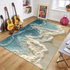 3D Strandwellen Teppich Nichtrutschend Waschbarer Teppich für Wohnzimmer Schlafzimmer Erkerfenster Langlebige Fußmatte Heimdeko Teppiche