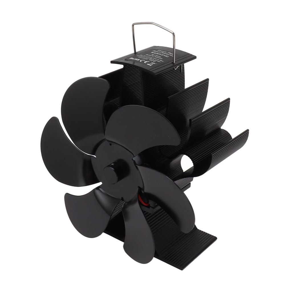 6 Blades Stove Fan Aluminum Alloy Rounded Edge Uniform Heat Dissipation Silent Heat Powered