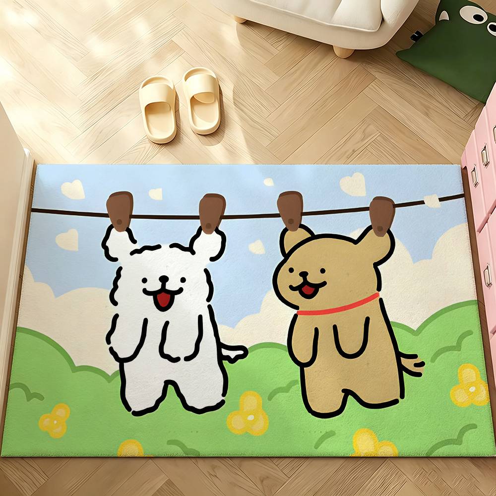 Cute M-Malteses Carpet Bathroom Anti-slip Mat Door Mat Home Decoration Mat Entrance Door Mat Scratch-resistant Door Mat