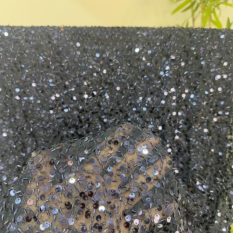 Exquisite Sequins Fabric with Shiny Sequins Embroidered for DIY Sewing Weding Party Dress Decoration Handmade DIY Designerfabric
