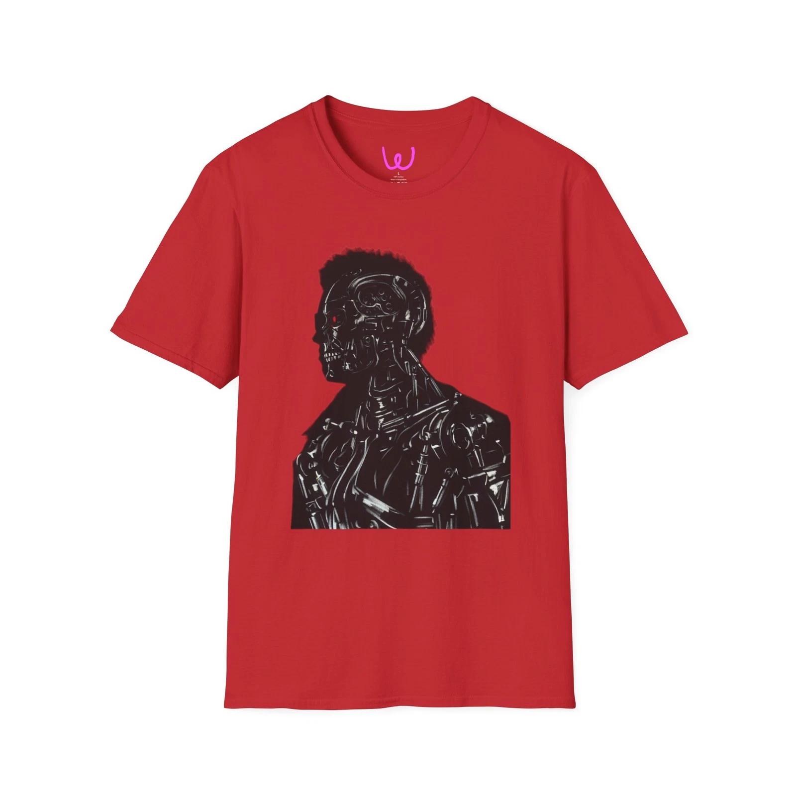 Terminator Outline T-Shirt | Robot Skull Silhouette 2XL