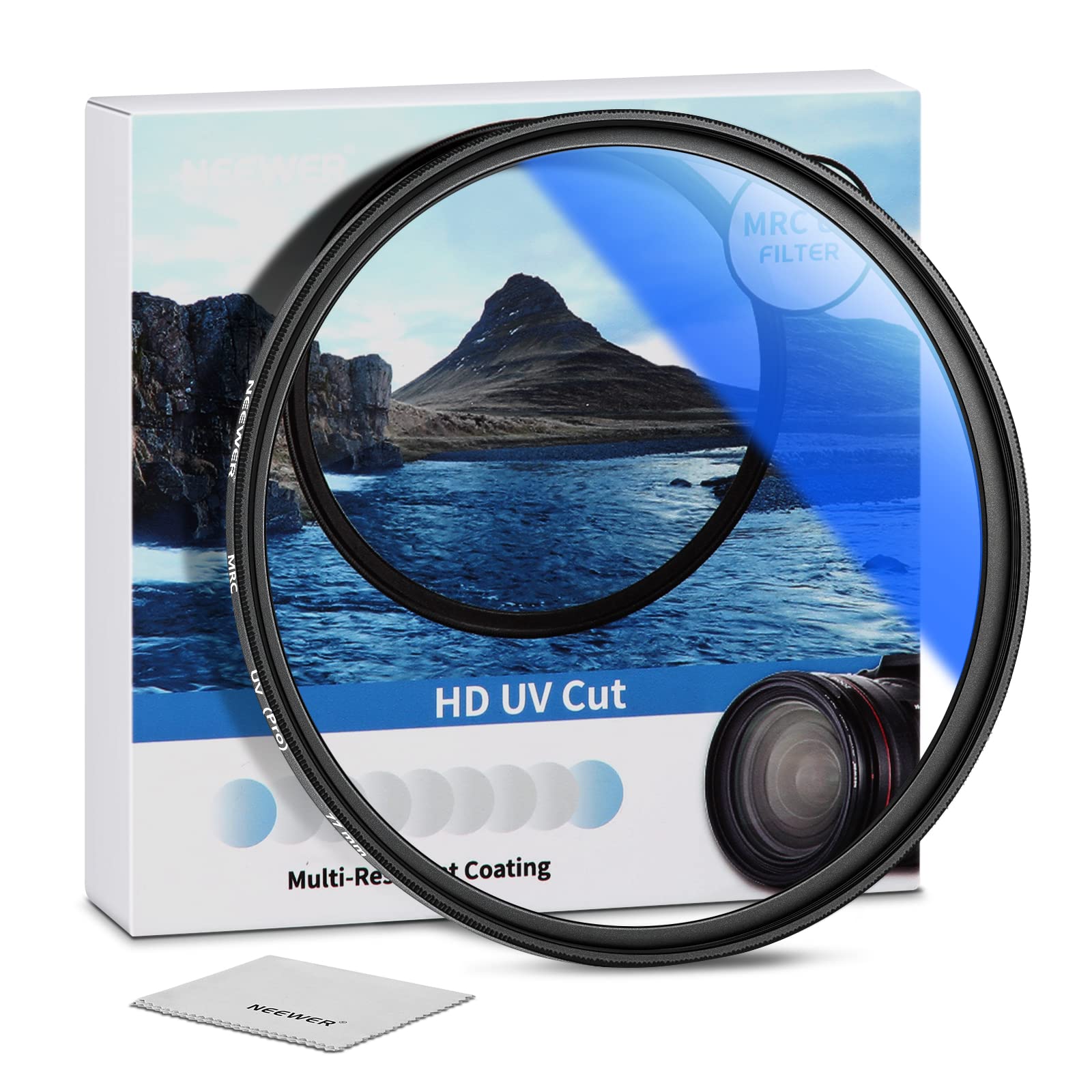 

NEEWER 77mm Lens HD Optical Glass with Nano High Protective UV Protection Filter, 30-Layer Coating, Transmittance, Waterproof, Dirt-Resistant,