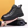Winter new first-layer cowhide men's cotton shoes genuine leather wool warm men's shoes high-top casual velvet men's leather shoes