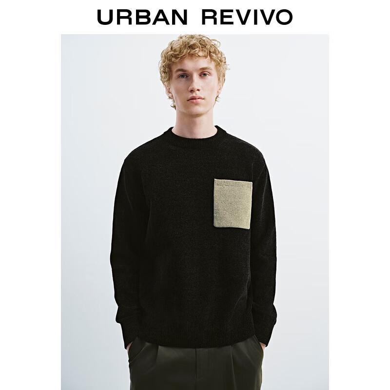 UR Men s Retro Contrast Patch Knit Sweater S