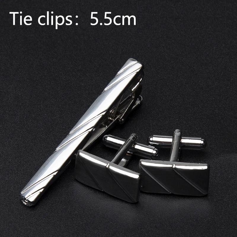 Men Metal Tie Clips Cufflinks Set Luxury Tie Accessories Classic Shirts Cuff Fashion Carving Cufflink for Mens Jewelry Gifts