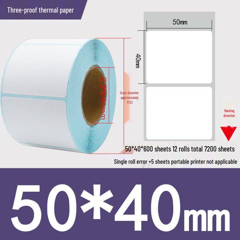 Thermal Self-Adhesive Barcode Print Labels for Logistics and Supermarket Scales (Sizes: 100 To 20)
