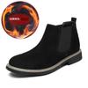 Large Size Autumn and Winter Medium and High Top Men's Velvet Cotton Shoes Leather Boots Short Boots Snow Boots Martin Boots Men's Chelsea Boots
