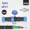 SP17 Series IP68 Waterproof Connector for Panel Mounting Featuring 2/3/4/5/7/9 Pin Options for Secure Installations
