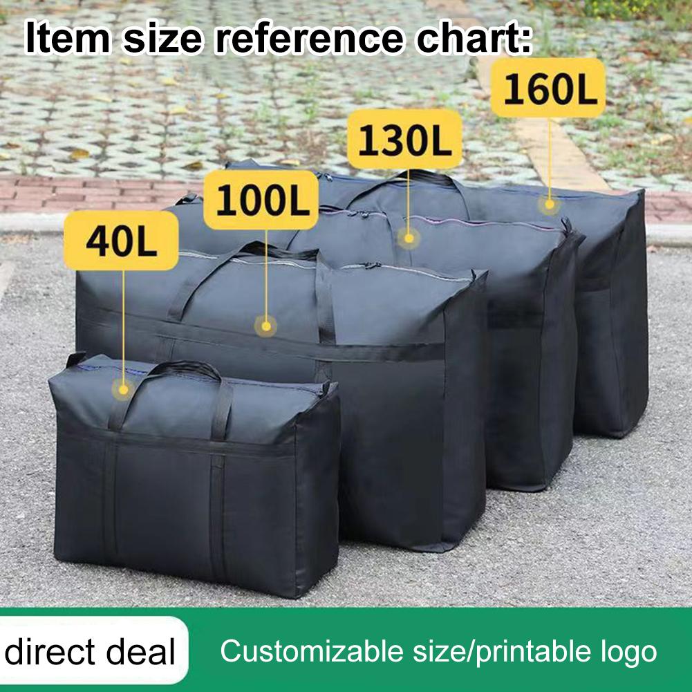 40/100/130/160l Large Waterproof Moving Luggage Duty Bags Cloth Bags Polyester Oxford Premium-quality Heavy 600d