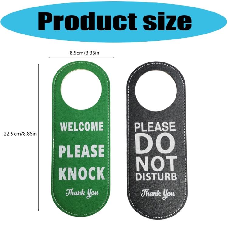 Reuseable PU Leather Double Sided Office Door Sign For Meeting Room Privacy Do Not Disturb Knock Please Hanging Sign