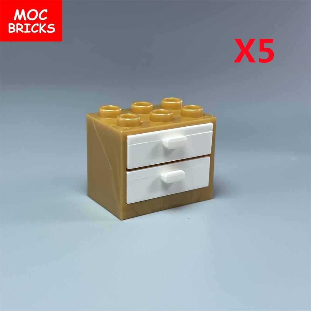 MOC Blocks Box Cupboard Container 2x3x2 Cabinets Assembles Particles 4532 4533 City House Construction Bricks Parts