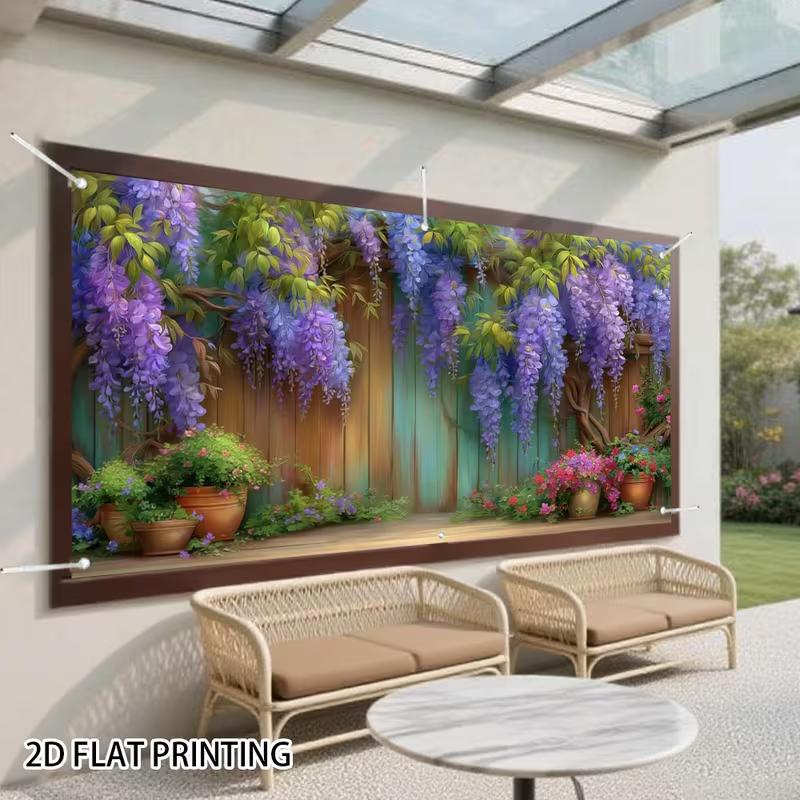 2D Cottage Floral Vine Pastel Wooden Wall Garden Photo Backdrop