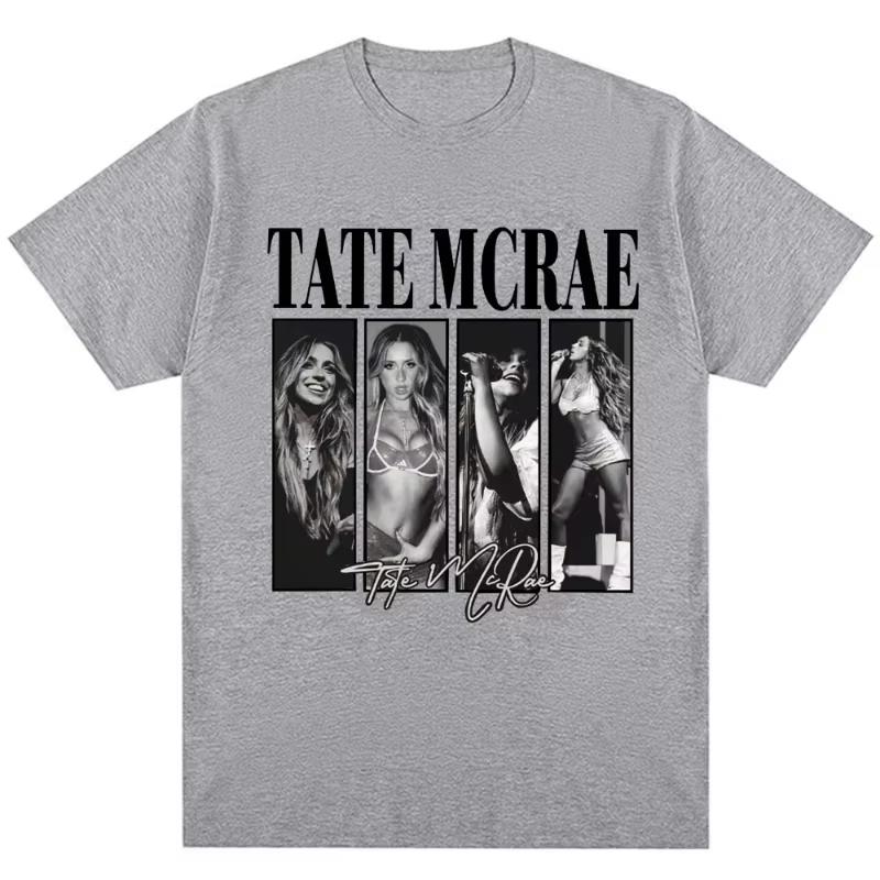Tate McRae Signature Print T Shirt Streetwear Tate McRae 2026 Fashion Tshirts Cotton  Women T Shirts Oversized Women Tshirt