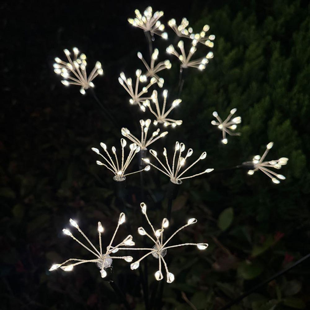 LED Solar Flower Lights Outdoor Waterproof Garden DIY Firework Decor Path Stake Solar Lamp for Street Walk Patio