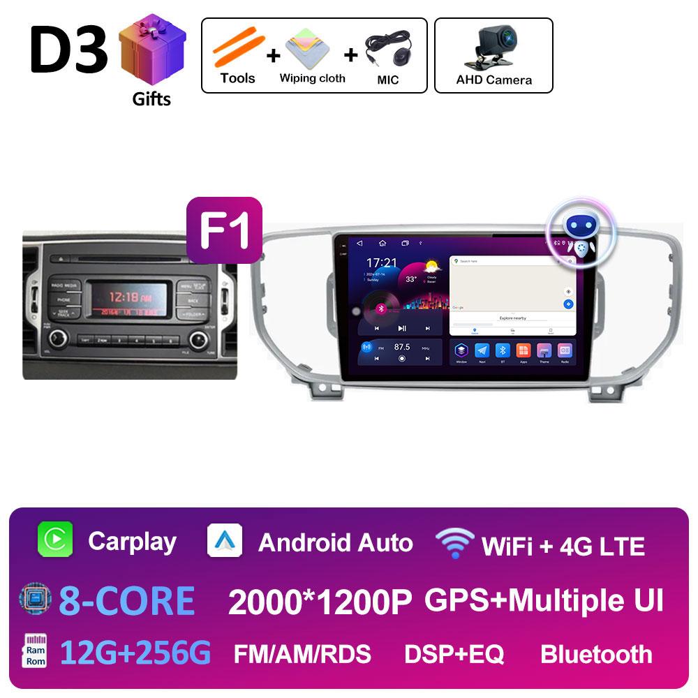 Bluetooth Android 14For KIA Sportage 4 QL 2016 2017 2018 Navigation GPS Car Radio Video Player Wireless Carplay WIFI Accessories