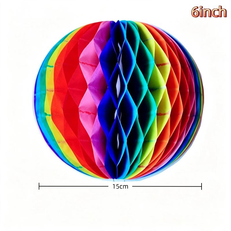 Hanging Rainbow Honeycomb Paper Flower Ball 15/20/25/30cm Decor Balls for Kids Birthday Party Nursery Room Holiday Decoration