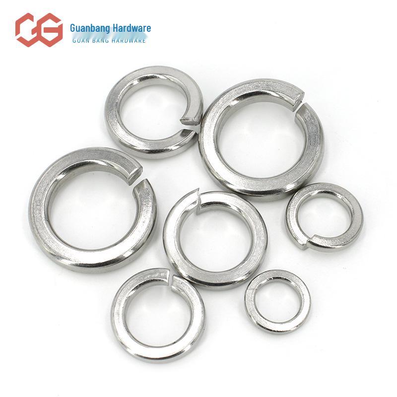 Stainless Steel (304/316/201) Split Lock Washers, Heavy Duty, Anti-Loosening, Thickened, Sizes M1.6-M24.