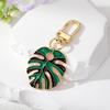 Colorful Enamel Leaf Earrings for Women Fashion Exquisite Stainless Steel Round Hoop Earrings Female Party Wedding Jewelry