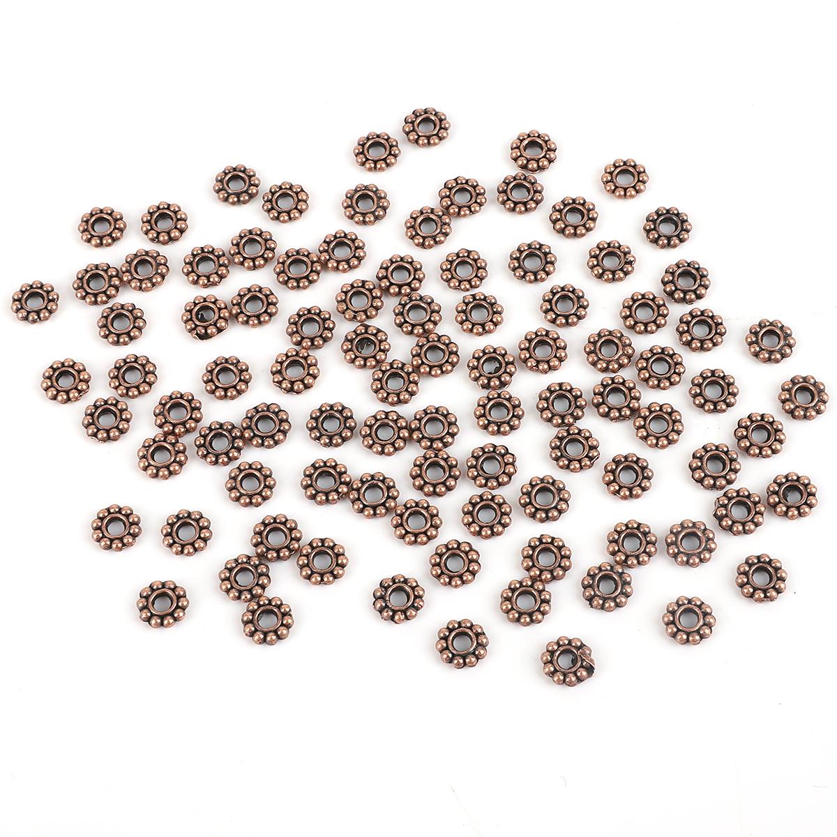 1200 Distanziatori A Forma Di Fiore Argento 6mm: Perline CCB Per Creazione Gioielli Fai Da Te