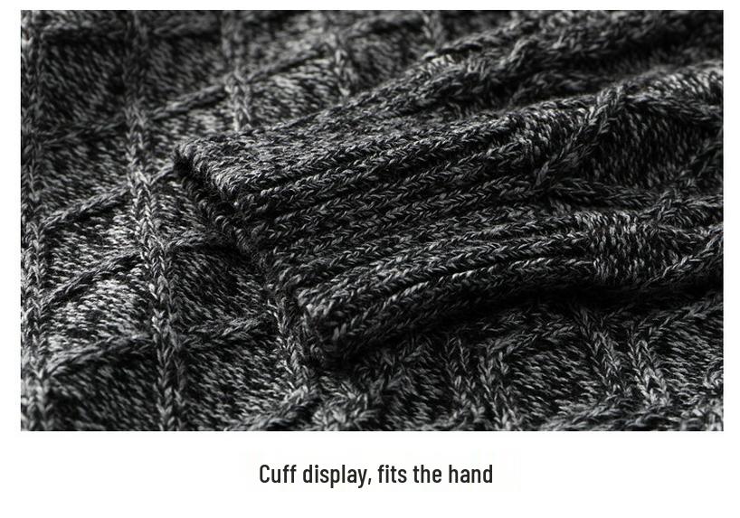 Men's Autumn/Winter 2025 Casual Warm High Collar Chunky Knit Sweater Plus Size Loose Knitwear
