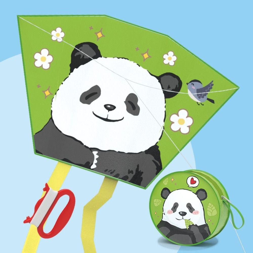 Handheld Animal Kite Portable Foldable Kite Breeze to Fly Cartoon Panda Kite Children Sports